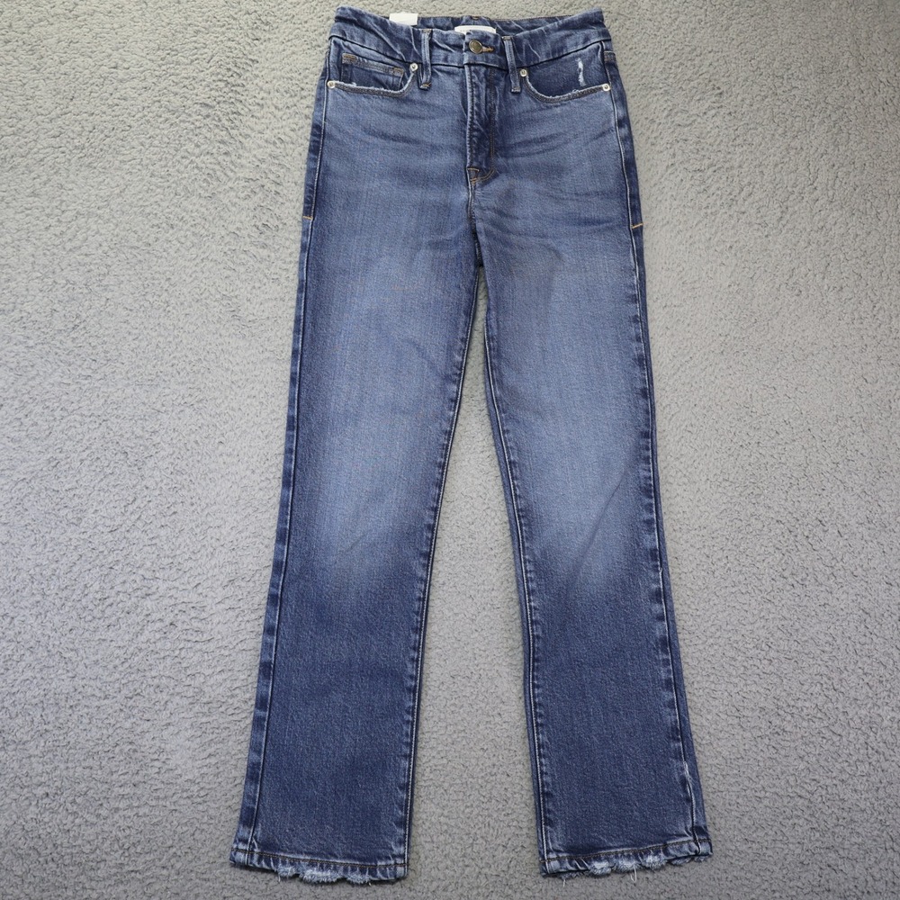 Good American Good Legs Straight Indigo513 Jeans Blue GLSDV220T Size 00 24
